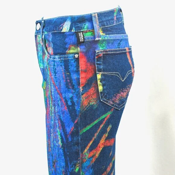 Versace Jeans Couture Artsy & Colourful Painted Jeans - Italy - Picture 4 of 11